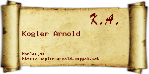 Kogler Arnold névjegykártya