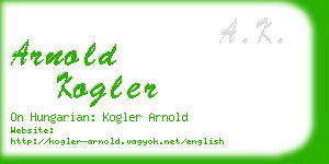 arnold kogler business card